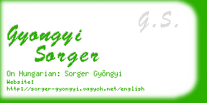 gyongyi sorger business card