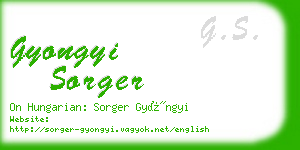gyongyi sorger business card